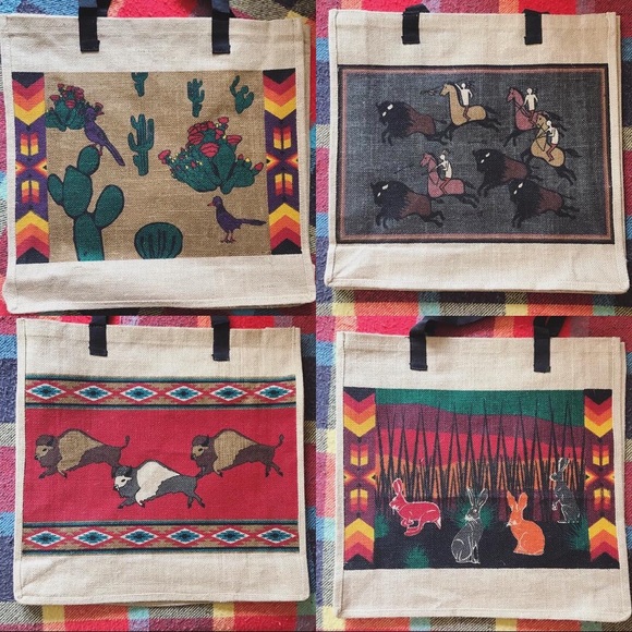 🐰Large Jute Tote Bag with Rabbit Design - Picture 2 of 4